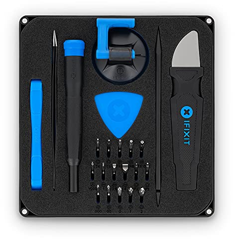 iFixit Essential Electronics Toolkit, Basic Tool-Set with 16 Precision bits (4 mm), Magnetic Screwdriver & Opening Tools for Electronic Devices