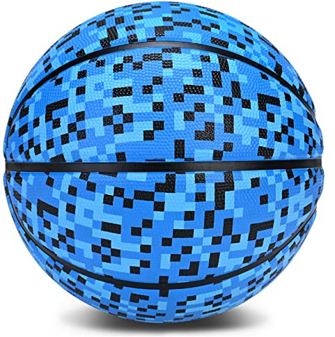 PECOGO Official Rubber Basketball 27.5 29.5 Outdoor Indoor Mens Basketball Ball Size 5 Size 7 for Kids Youth Teen Boys and Girls Gift Ideas(Without Pump)