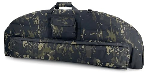 Alephnull Compound Bow Bag with Sides Quiver and Arrow Bags Soft Bow Bag for Outdoor Hunting Shooting Recurve Bow Holder with Storage Bags for Archery Accessories (Black CP, 94CM)