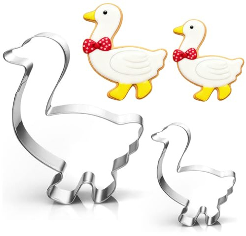 UKoosien martinsgans kakskärare set – 2 stycken – stor 16 cm liten 9 cm kakskärare höst för barn
