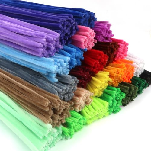 TOAOB 400 Piezas Limpiapipas Manualidades 25 Colores Limpia Pipas de Chenilla 6 mm x 30 cm para Decoración Creación de Bricolaje