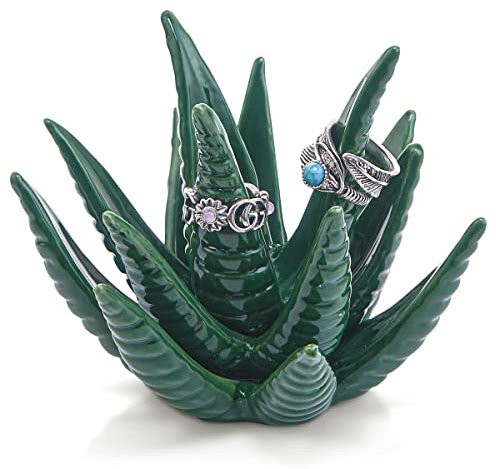 Titanape Aloe Ringhalter Kaktus Schmuckständer, Geschenke für Frauen Geburtstag, Einzigartige Schmuckhalter Geschenk für Mama, Freundin, Mädchen, Sie, Hochzeit Weihnachts