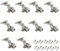 GTV - 10 x Hydraulisches Scharnier ECHC, Einsteckvorrichtung - Scharnier mit Dämpfung - Innenanschlag - Montageplatte H=0 mit Euroschrauben - stilles Schließen - Möbelscharnier Schranktürscharnier