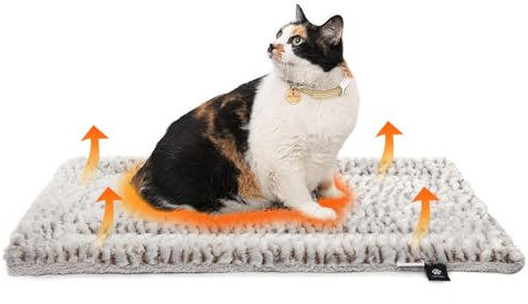 Mora Pets Wärmedecke für Katze und Hunde Selbstheizende Katzendecke Selbstwärmend Decke Heizdecke für Katzen Ohne Strom, Katzendecke Flauschig & Weich, Wendbar - Doppelter Komfort, 70 x 46 cm