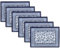 Encasa XO Esstischmatten-Set mit 6 Stück | Indigo-02 Blockdruck Baumwoll-Canvas Platzmatte - 46x32 cm | Jaipur Sanganeri Handdruck