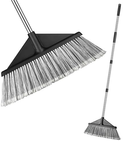 Best House 55 Long Handle Floor Cleaning Broom, Sweeping Brush for Outdoor Indoor Kitchen Lobby Office Sweeping Pet Dog Hair Rough Surface Garages (1Pc)