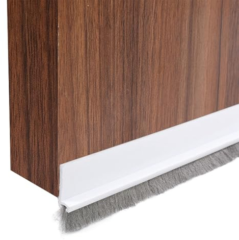 GGTTNRT Door Brush Strip, Draught Excluder for Doors, Door Draft Excluder Strip, Self-Adhesive Cuttable, 100cm Length Door Seal (White-30mm)