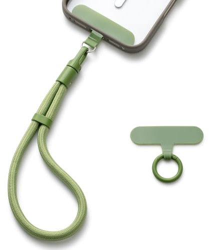 MORSUNBELA Handykette Handschlaufe Handy, Handykette kurz, Verstellbare Handyband Kurz, Handyketten Handgelenk, Band für Handyhülle, für Handyhülle, Schlüssel - Grün