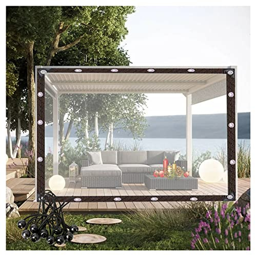 Tende trasparenti per pergola da esterno, resistenti ai raggi UV, copertura per tettoia per posto auto coperto, balcone, dimensioni personalizzabili, 4,5 x 6 m, soluzione ombreggiante da giardino