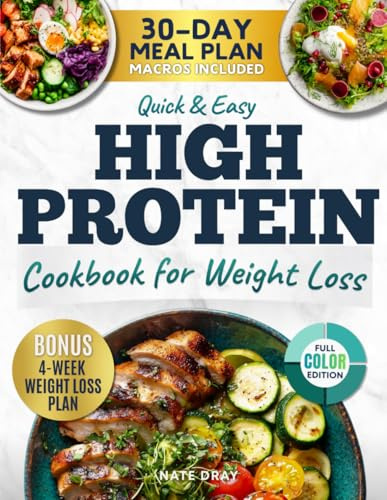 Quick & Easy High Protein, Low Carb Cookbook for Weight Loss: 130+ Clean Eating Recipes to Burn Fat, Boost Energy & Stay Full | With 30-Day Meal Plan & Bonus High-Protein Dips & Sauces