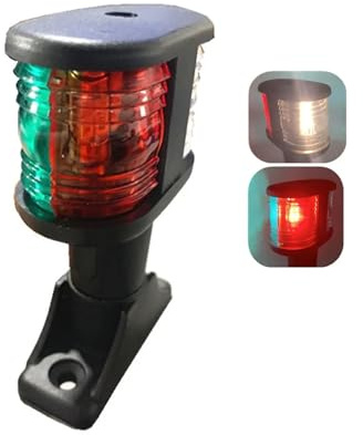 MNMIOIO Boat Lights, LED 12VDC Boat Marine Sailboat Accessories Tri-color Navigation Stern Lamps Red Green White Lighting(2PCS11185D-3C)