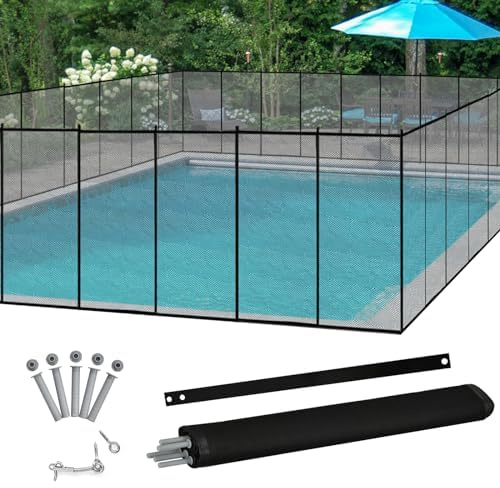 COSTWAY Valla para Piscina, 360x125cm, 4 Piezas, Vallas de Seguridad para Piscina, Marco Aluminio y Tejido Teslin, 340 g/m², con Protección UV, Vallas Piscinas Seguridad para Niños y Mascotas (3)