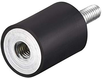 sourcing map M6 Stecker Buchse Gummilager Stoßdämpfer für Motor Generator Kompressor Garage Umkehrosmosepumpe Schlagluftgenerator Autospulen D20mmxH25mm