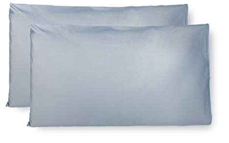 FARFALLAROSSA Kissenbezug 50x80 cm 2er Set - 100% Baumwolle, Superweicher Premium Jersey Kopfkissenbezug, Schlicht und edel im Design, Made in Italy - Hellblau