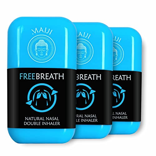 2 MAIJI ® Inhalierstift | FREE BREATH mit Duft von befreiender Frische | Double Inhaler mit reinen ätherischen Ölen | Nasen-Inhalator Aromatherapie | mit Eukalyptus, Pfefferminz u.a. | Made in Germany