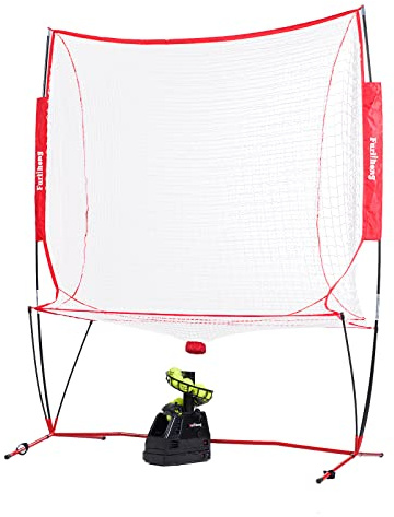 Furlihong 680NT 2 in 1 Tennis Ball & Baseball Training Machine and Net Combo, Ball Recycling System, Includes 680BH and NT01