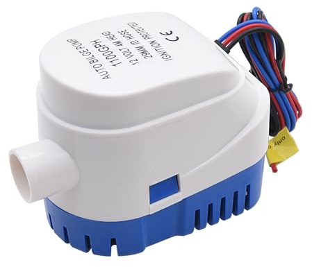 KAOLALI Pompa di sentina automatica 12V 1100 GPH pompa d'acqua per barche, laghetti e piscine con interruttore galleggiante integrato