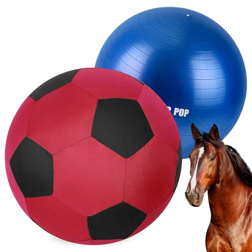ANC POP Herding Ball for Horse Ball & Cover 40 Large for Play Herding Ball Horse Toys for Horse (Red & Black)