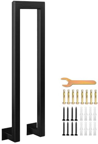 XCRFKGW Geländer für Treppen, U-förmiger seitlicher Treppengeländer, schwarzes schmiedeeisernes Handlauf, dekoratives Übergangsgeländer für Außenstufen, Balkon, Korridor (90cm)