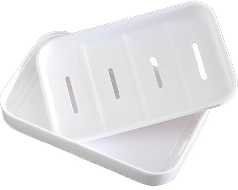 Eastrise Soap Dish with Drainage,Soap Holder of Travel,Portable Shower Soap Box,Non-slip,Dry,Suitable for Bathroom,Kitchen,Easy Cleaning(White)