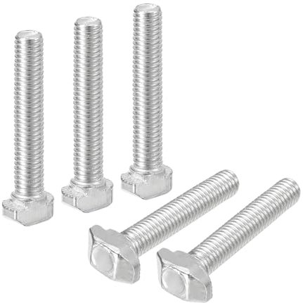 QUARKZMAN 40Pcs Boulons à Tête en Marteau, M5 x 30mm Boulon en T à Tête en Marteau pour Profilé en Aluminium à Rainure en T de la Série 2020, en Acier au Carbone Nickelé, Argent