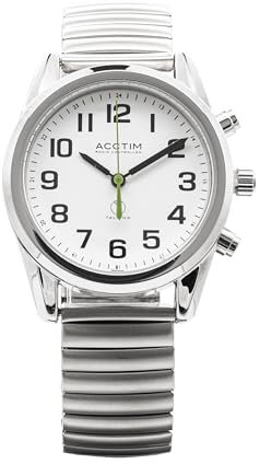 Acctim 'Dunwich' 35mm RC UK Talking Watch Silver Expanding Bracelet.