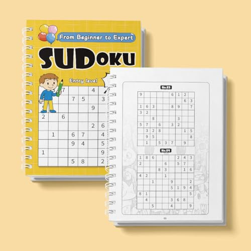 VTHY Challenging Sudoku Puzzle Book Smart Kids Above Exercise Brain, lmprove Focus and Boost