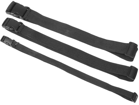 Uonlytech Set 3 Cinture per Valigie in Nylon Nero per Marsupio e Borsa Piccola, Regolabili, Facili da Fissare per Viaggio