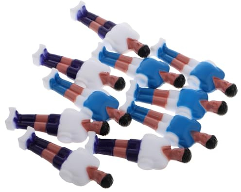 Healifty Figuras De Futbolín 10 Piezas Miniatura Muñecos Jugadores De Futbolín En Azul y Blanco Plástico Resistente Accesorio Repuesto para Hogar y Oficina Juego De Mesa Recreativo