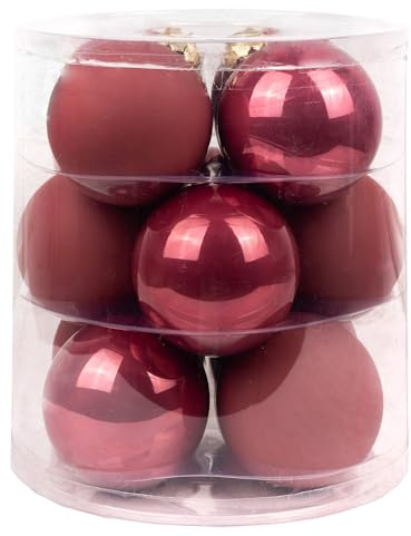 Magic Weihnachtskugeln Glas 8cm 12 STK. Christbaumkugeln (Dusty Rose)