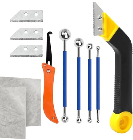 Herramienta para Lechada, Kit de Acabado para Reparación de Juntas, Con 3 Cuchillas De Repuesto Para Raspador De Lechada, para Baño Ducha Suelo Pared Limpieza y Colocación de