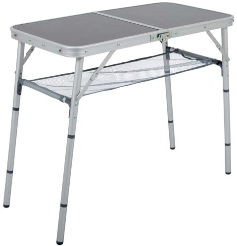 Bo-Camp Campingtisch Klapptisch Koffertisch Mit 4 Höhen Alu 80 x 40 cm Grau