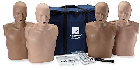 PRESTAN Professional Diversity Adult CPR/AED Training Kit. Manikins Pack of 4 with CPR Monitor - AHA Integrated Feedback Directive. Revolutionary CPR Rate Monitor - Includes 50 Lung Bags