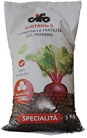 CIFO Biotron S - Ammendante Prodotto Naturale per Aumento Fertilità Terreno, Fertilizzante Piante, Fiori, Fragole, Siepe, Preparazione Terriccio e Altro - 100% Leonardite Bio, Made in Italy, 5 Kg