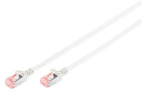 DIGITUS LAN Kabel Cat 6-10m - Slim - RJ45 Netzwerkkabel - U/FTP Geschirmt - Kompatibel zu Cat-6A - Grau