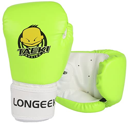 longeek Gants de Boxe pour Enfants Modèle de poupée de Dessin animé adapté aux garçons et aux Filles Vert