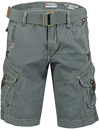 Geographical Norway Peanut Män - Casual bomull Bermudashorts - Mäns bekväma sportcargoshorts - man alla årstider vår sommar höst, BLÅ, M