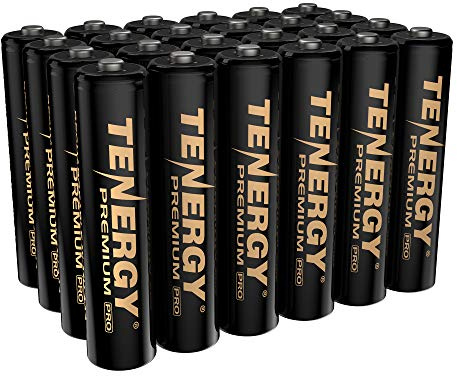 Tenergy Premium PRO Rechargeable AAA 1.2V Batteries, High Capacity 1100mAh NiMH AAA Battery, 24 Pack Rechargeable Batteries
