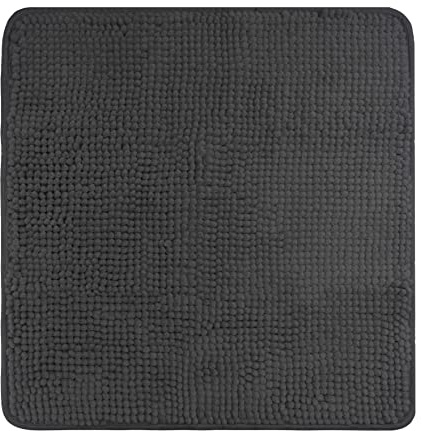 fluffy® Tapis de WC Mural en Microfibre Chenille avec Fond antidérapant (50 x 50 cm, Anthracite)