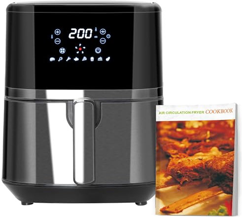 HOMCOM 4.5L Air Fryer, 8-in-1 Digital Air Fryer Oven with Rapid Air Circulation, Temp Control & Timer, Non-stick Basket, Oil-Free Cook, 1500W, Black