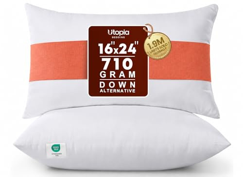 Utopia Bedding - Relleno de Cojines Decorativos para Interior, para Cama y sofá, Paquete de 2, Color Blanco, 40,6 x 61 cm