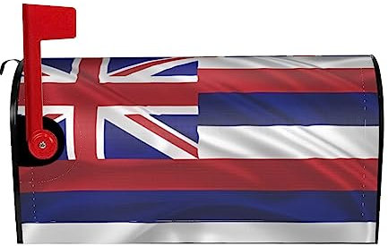 Flag of Hawaii American Mailbox Covers Magnetic Letter Post Box Cover Wrap Welcome Mailbox Wraps Letter Box Cover Magnetic Mailbox Cover for Garden Yard Outdoor Decor 25.5x21 in