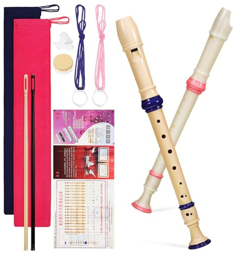 Milisten Soprano Recorder for Beginners 8-Hole Lightweight Plastic Flute Musical Instrument Portable Woodwind Recorder Flute for Kids and Adults Music Practice