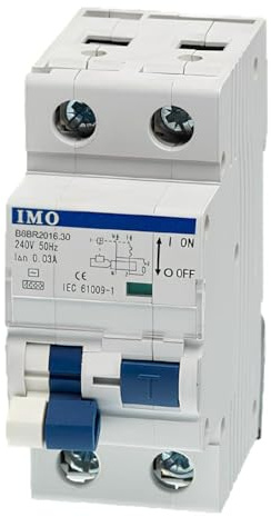 Disjoncteur Différentiel 1p+n 30ma 40a - Type A - 6ka - Courbe C - 2 Modules - Bornes Alignées - Imo