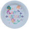 Folat Decorazione di compleanno a forma di sirena blu con glitter iridescenti-Piatti-Mermaid Magic-23 cm-8 pezzi-Stoviglie a tema Sirenetta, 23927