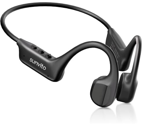 sunvito Cuffie a Conduzione Ossea, Cuffie Wireless Open Ear con Bluetooth 6.1, Ricarica Rapida Type-C, Impermeabili IPX7, Cuffie Sportive per Corsa, Ciclismo, Fitness e Allenamento