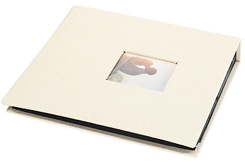 HUSHUI Fotoalbum, 3 Tums 208 Fickor Kortbok i Bomull och Linne med Genomskinlig Dubbelsidig Design, för Mini 12 11 och Miniseriefoton