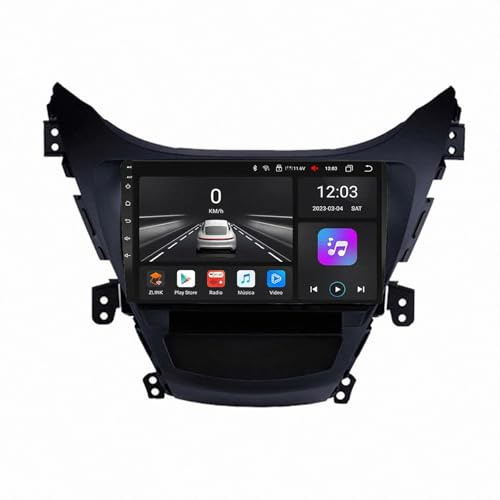 Trådlös Apple Carplay Android Auto-Skärm för Hyundai Elantra 2011-2014 Backkamera, Spegellänk, Bluetooth, Röststyrning, Gps-Navigering, Aux, Röstassistent, 8 Kärna 8G+256G