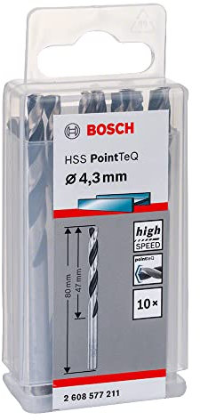 Bosch Professional 10-Piece PointTeQ HSS Twist Drill Bit (for Metal, 9.3 x 81 x 125 mm, Drill Driver Accessories)