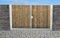 Einfahrtstor Ss Tor Holztor Gartentor Hoftor Verzinkt mit Pfosten & Holzfüllung Senkrecht 2-flügelig 300cm x 180cm